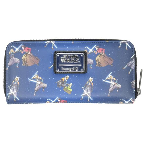 Loungefly Disney Star Wars Ahsoka Tano and Grogu The Mandalorian Zip Wallet - Picture 2 of 4